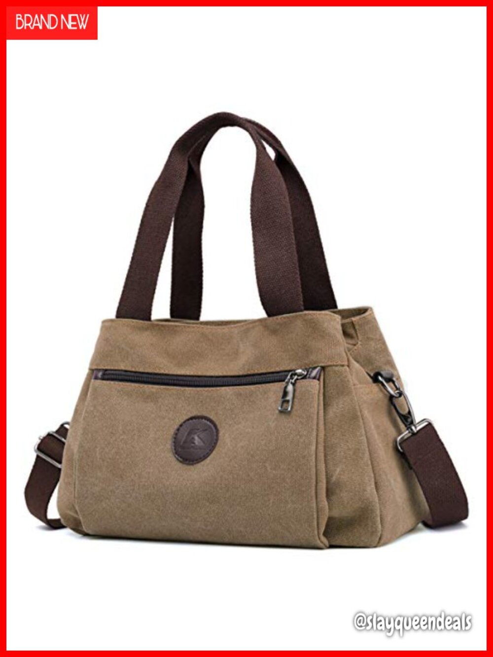 Canvas Hobo Crossbody Bag with Multi Compartments Women's